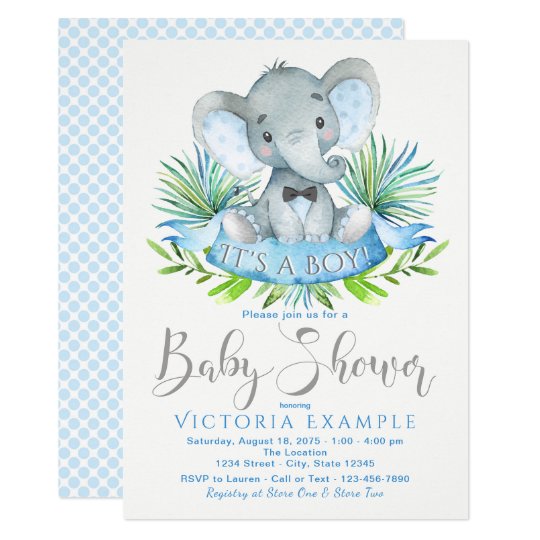 Boys Baby Elephant Baby Shower Invitations | Zazzle.com.au