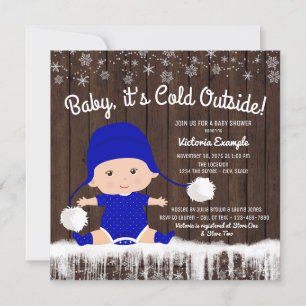 Boys Baby its Cold Outside Baby Shower Invitation