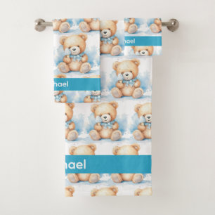 Boy's Baby & Toddler Bath Towel Set Custom Name