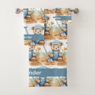 Boy's Baby & Toddler Bath Towel Set Custom Name