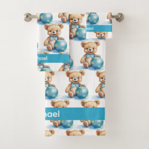 Boy's Baby & Toddler Bath Towel Set Custom Name