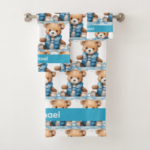 Boy's Baby & Toddler Bath Towel Set Custom Name