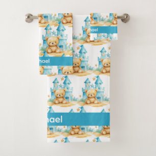 Boy's Baby & Toddler Bath Towel Set Custom Name