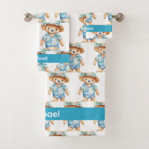 Boy's Baby & Toddler Bath Towel Set Custom Name