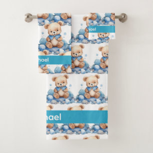 Boy's Baby & Toddler Bath Towel Set Custom Name
