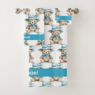 Boy's Baby & Toddler Bath Towel Set Custom Name