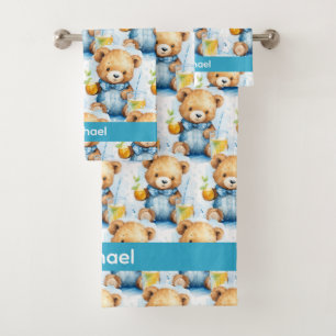 Boy's Baby & Toddler Bath Towel Set Custom Name