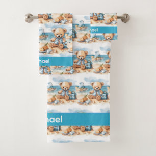 Boy's Baby & Toddler Bath Towel Set Custom Name