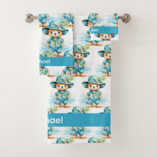 Boy's Baby & Toddler Bath Towel Set Custom Name