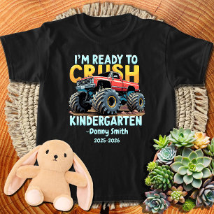 Boys Back to School Ready To Crush Kindergarten T-Shirt