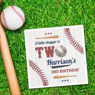 Boys Baseball 2nd Birthday Napkin