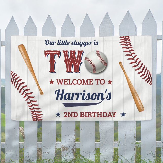 Boys Baseball 2nd Birthday Welcome Banner (Creator Uploaded)