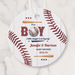 Boys Baseball Baby Shower Favour Tags