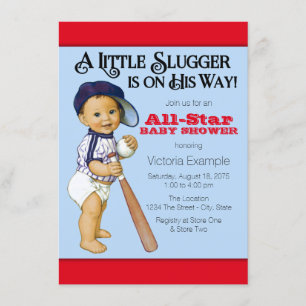 Boys Baseball Baby Shower Invitation