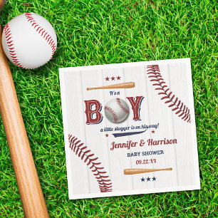 Boys Baseball Baby Shower Napkin