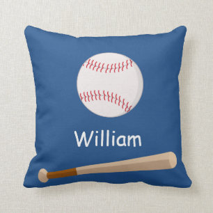 Boys Baseball & Bat Custom Pillow Gift