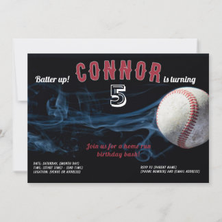 Boys Baseball Birthday Invitation