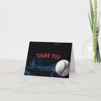 Boys Baseball Birthday Thank You Card