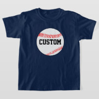 Boy's Baseball Custom Colour & Team Name T-Shirt