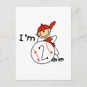Boy's Baseball I'm 2 Tshirts and Gifts Postcard
