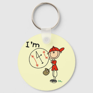 Boy's Baseball I'm 4 Tshirts and Gifts Key Ring