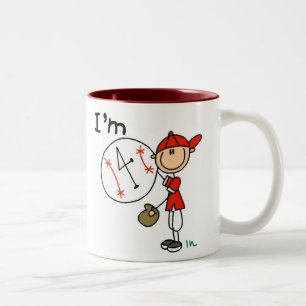 Boy's Baseball I'm 4 Two-Tone Coffee Mug