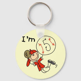 Boy's Baseball I'm 5 Tshirts and Gifts Key Ring