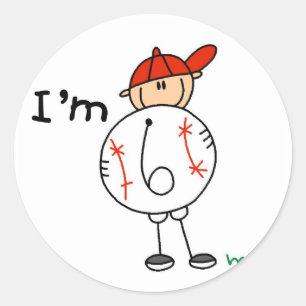 Boy's Baseball I'm 6 Tshirts and Gifts Classic Round Sticker