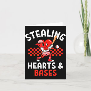 Boys Baseball Valentines Day Stealing Hearts Valen Card