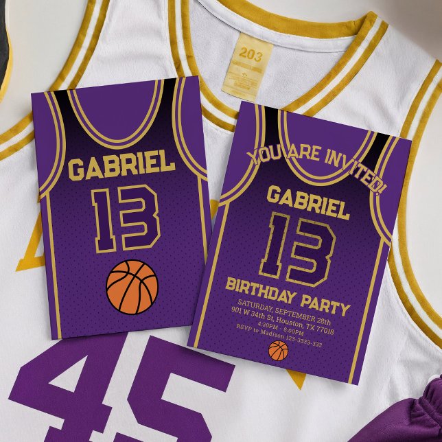  Boys Basketball 13 Birthday Party Invitation (Creator Uploaded)