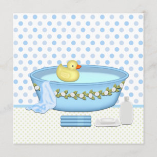 Boys Bath Time Baby Shower Invitation
