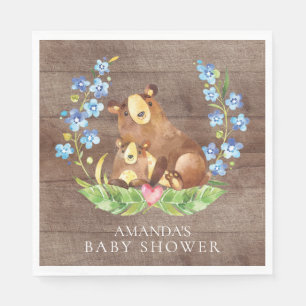 Boys Bear Baby Shower Paper Napkins