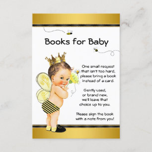 Boys Bee Bring A Book Baby Shower Inserts