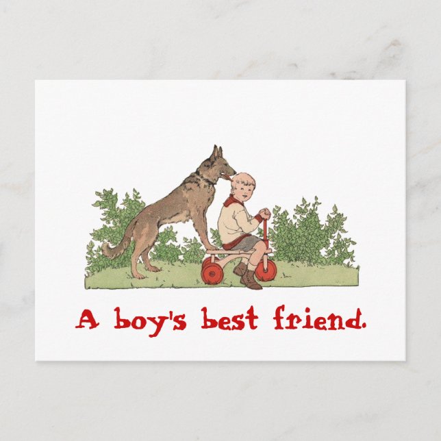 "Boy's Best Friend" Postcard (Front)