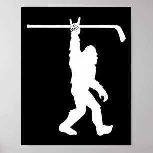 Boys Bigfoot Hockey Funny Sasquatch Rock An Roll Y Poster
