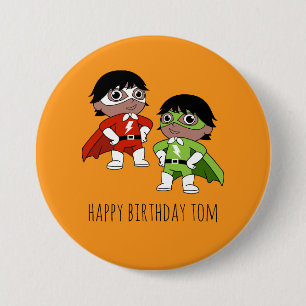 Boys Birthday Action Hero 7.5 Cm Round Badge
