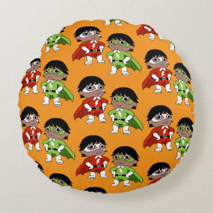 Boys Birthday Action Hero Round Cushion