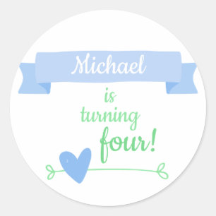 Boy's Birthday Celebration Classic Round Sticker