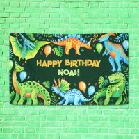 Boys Birthday Cute Dinosaurs Party Watercolor