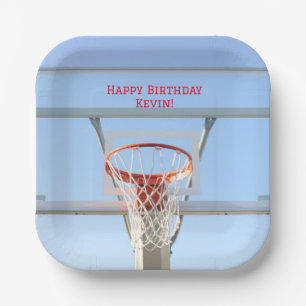 Boys Birthday Party Basketball Paper Plate
