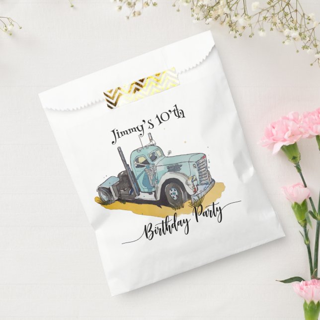 Boys Birthday Party Blue Semi Truck Favour Bag (Sealed)