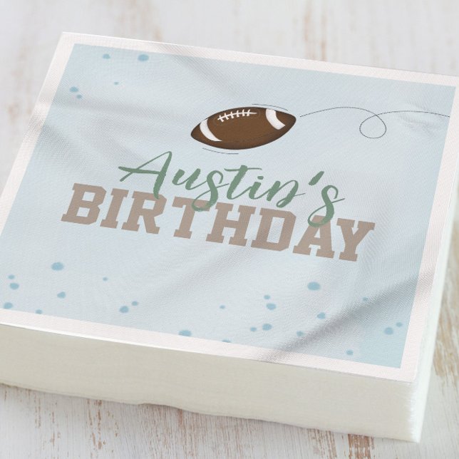 Boys Birthday Party Custom Football Napkin (Creator Uploaded)