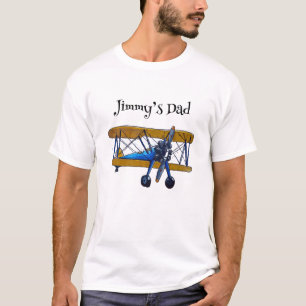 Boys birthday party with blue and yellow biplane T-Shirt