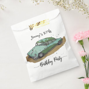Boys birthday party with two toned sedan favour bag
