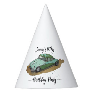 Boys birthday party with two toned sedan hat