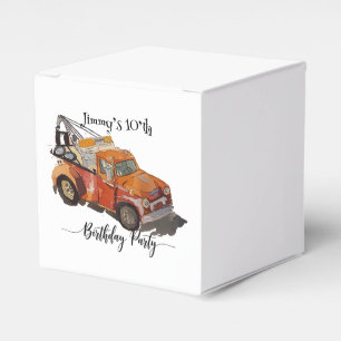 Boys birthday party with wrecker favour box