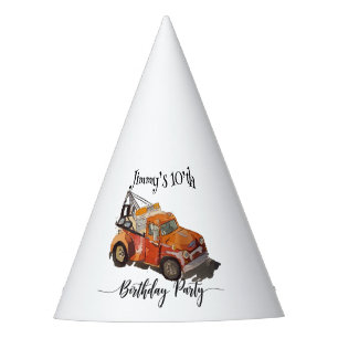 Boys Birthday party with wrecker Hat