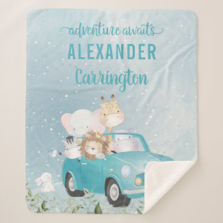 Boy's Blanket Adventure Awaits - Safari Animals