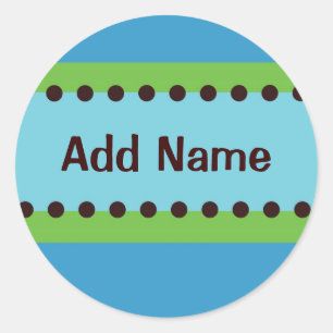 Boys Blue and Green Birthday Sticker Customisable