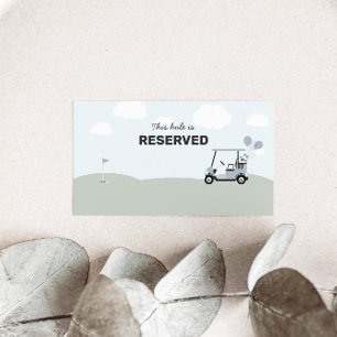 Boys' Blue Hole-In-One Golf 1st Birthday Place Card